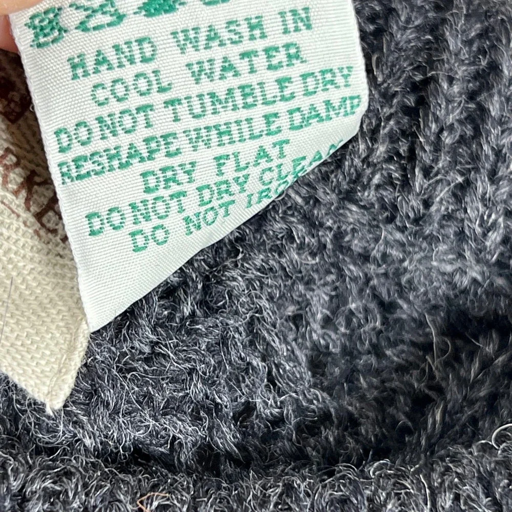 Aran Sweater Market Irish Wool Fisherman Sweater Mens XL Charcoal Gray Ireland